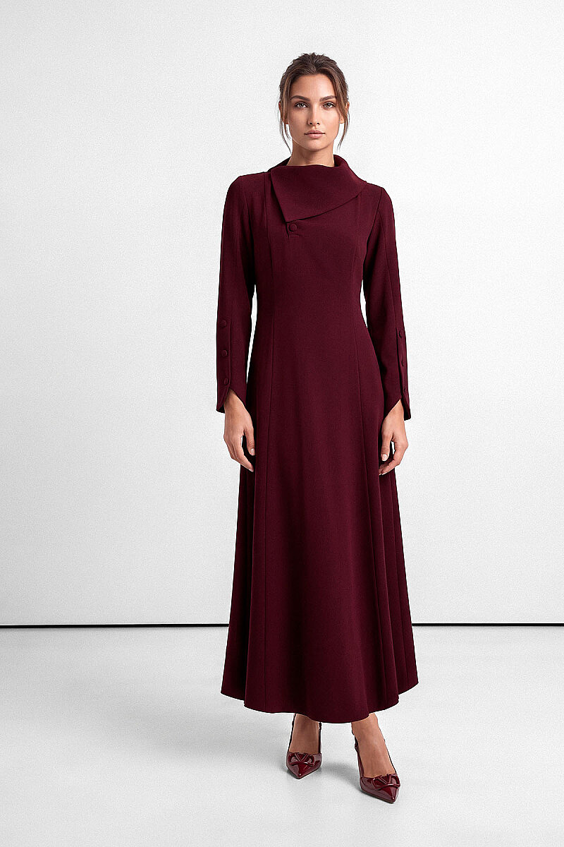 VERNA ELBİSE BORDO - 3