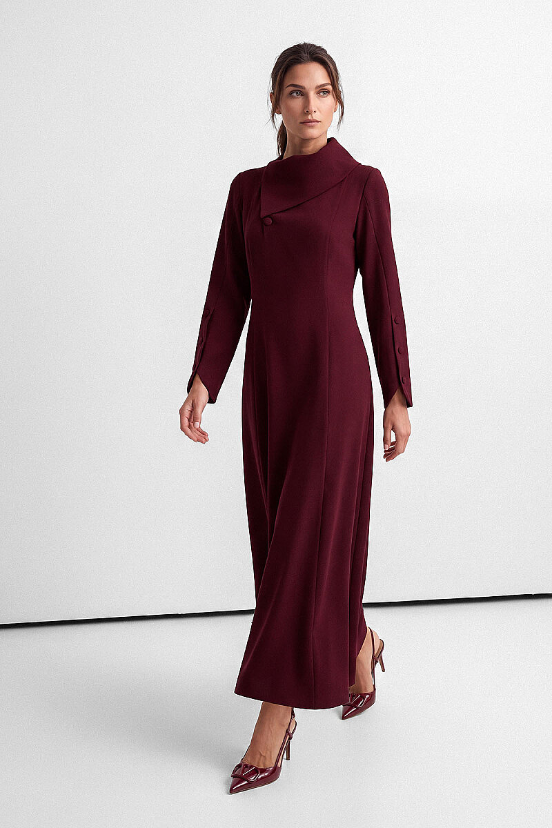 VERNA ELBİSE BORDO - 4